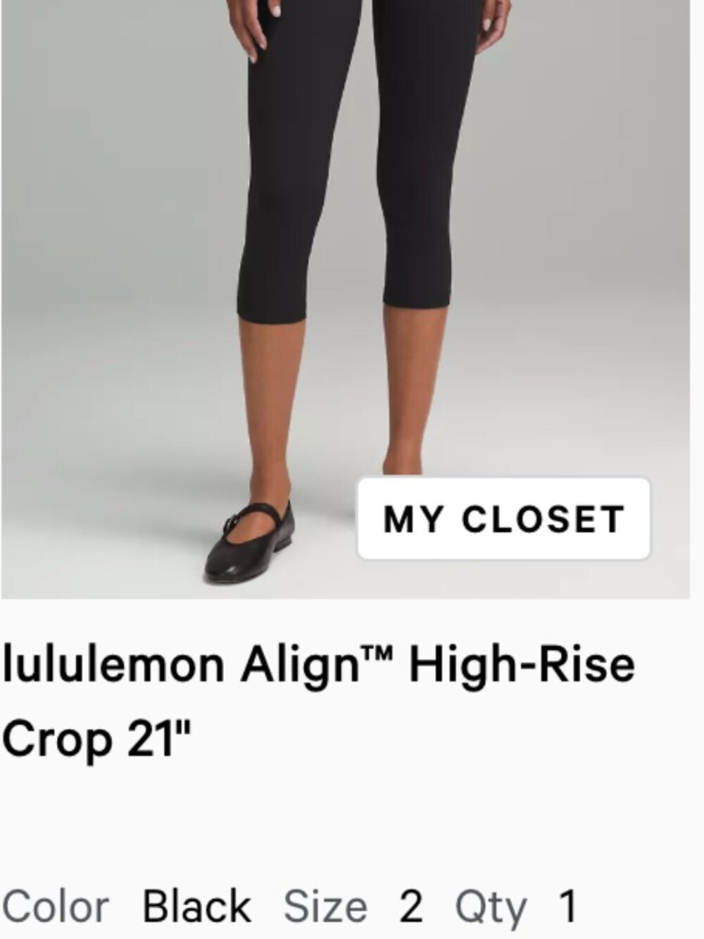 Lululemon Align High-Rise Crop 21" Leggings Size 2 Nulu Yoga Pants - Picture 5 of 5